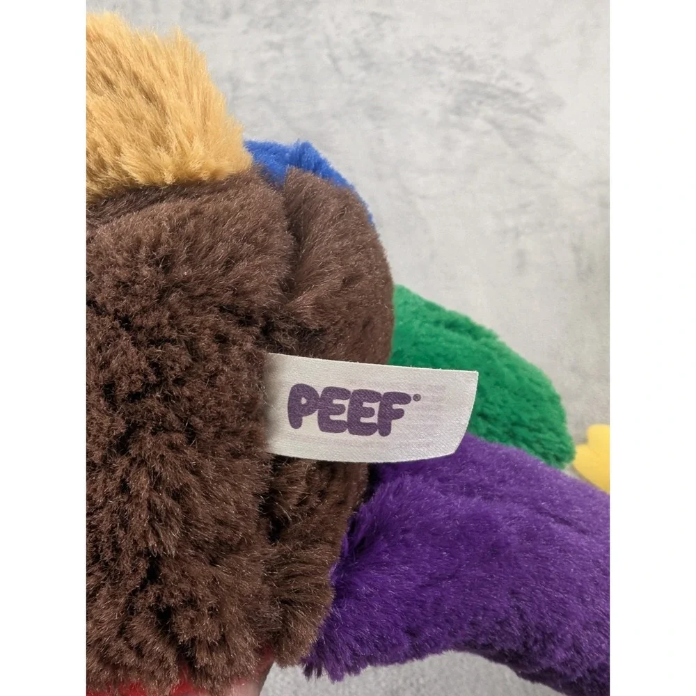 Vintage Peef Plush Bear Christmas Teddy Colorblock Stuffed Animal 1996 90s Book